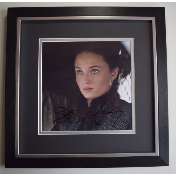Sophie Turner SIGNED Framed LARGE Square Photo Autograph display Game of Thrones   AFTAL &  COA Memorabilia PERFECT GIFT
