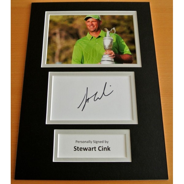 STEWART CINK SIGNED AUTOGRAPH A4 PHOTO DISPLAY GOLF CHAMPION GIFT & COA CLEARANCE