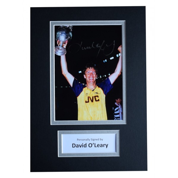 David O'Leary Signed Autograph A4 photo display Arsenal Football  AFTAL  COA Memorabilia PERFECT GIFT
