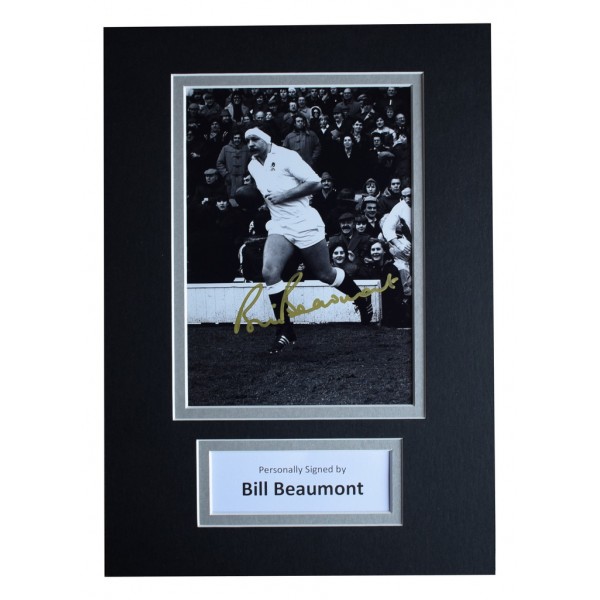 Bill Beaumont Signed Autograph A4 photo display England Rugby Union AFTAL  COA Memorabilia PERFECT GIFT