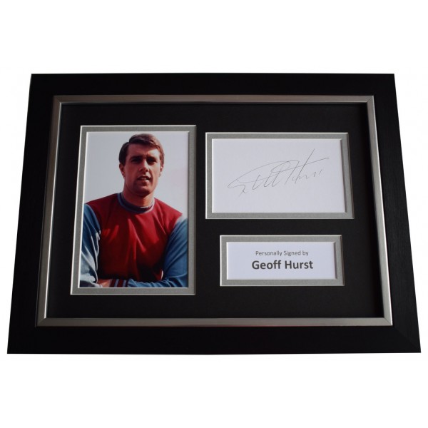Geoff Hurst Signed A4 FRAMED photo Autograph display West Ham United AFTAL &  COA Memorabilia PERFECT GIFT