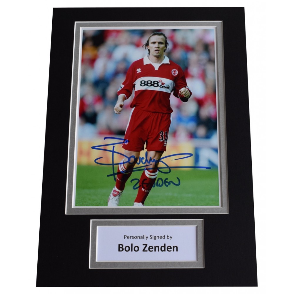Bolo Zenden Signed Autograph A4 photo display Middlesbrough Football AFTAL COA 