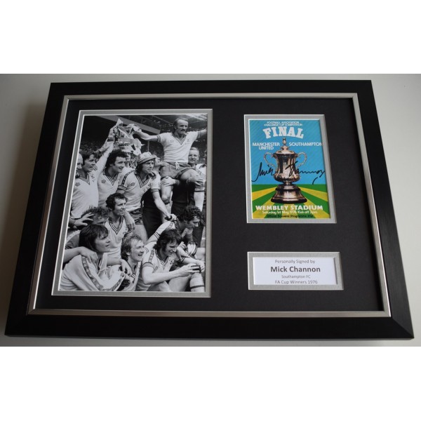 Mick Channon SIGNED FRAMED Photo Autograph 16x12 display Southampton   AFTAL & COA Memorabilia PERFECT GIFT