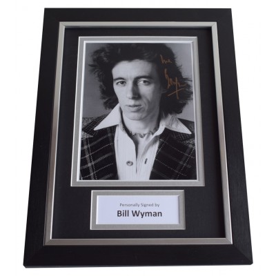 Bill Wyman Signed A4 FRAMED Autograph Photo Display Rolling Stones  AFTAL  COA Memorabilia PERFECT GIFT