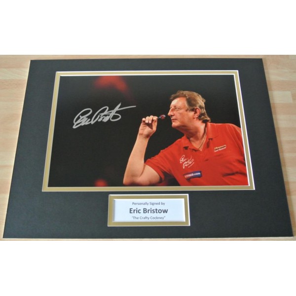 Eric Bristow SIGNED autograph 16x12 photo display Darts PROOF Signing & COA