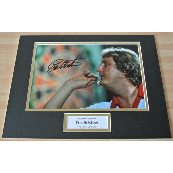 Eric Bristow SIGNED autograph 16x12 photo display Darts PROOF Signing & COA