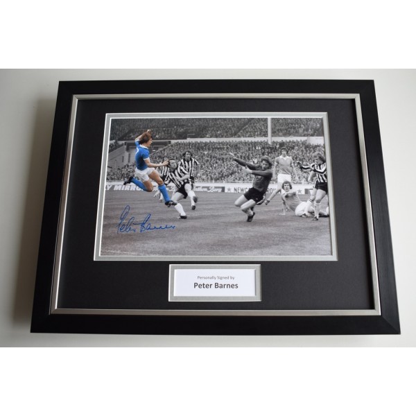 Peter Barnes SIGNED FRAMED Photo Autograph 16x12 display Manchester City   AFTAL & COA Memorabilia PERFECT GIFT