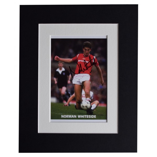 Norman Whiteside Signed Autograph 10x8 photo display Manchester United AFTAL  COA Memorabilia PERFECT GIFT