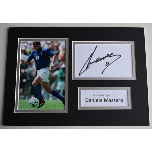 Daniele Massaro Signed Autograph A4 photo display Italy Football  AFTAL  COA Memorabilia PERFECT GIFT