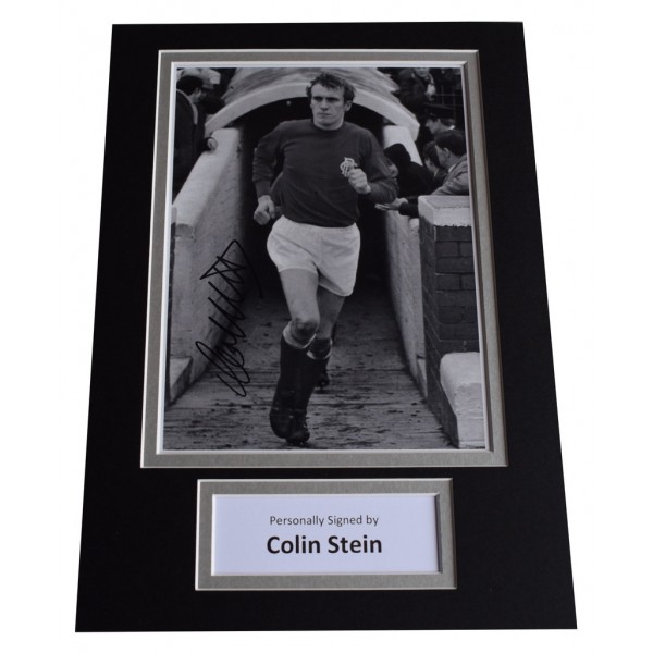 Colin Stein Signed Autograph A4 photo display Glasgow Rangers  AFTAL  COA Memorabilia PERFECT GIFT