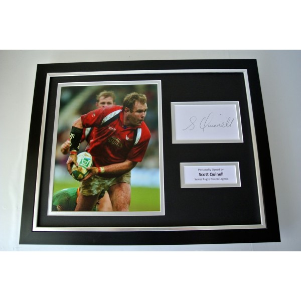Scott Quinnell SIGNED FRAMED Photo Autograph 16x12 display Wales Rugby & COA PERFECT GIFT