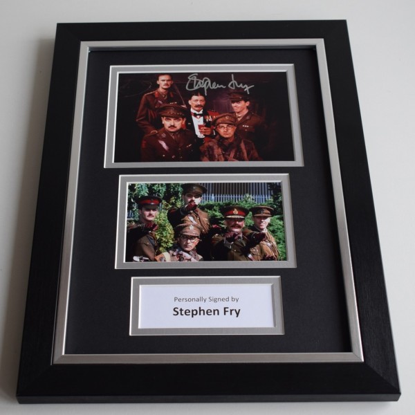 Stephen Fry Signed A4 FRAMED photo Autograph display Blackadder TV  AFTAL & COA Memorabilia PERFECT GIFT