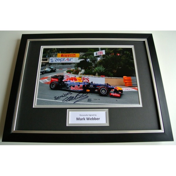 Mark Webber SIGNED FRAMED Photo Autograph 16x12 display Formula 1 Racing & COA PERFECT GIFT