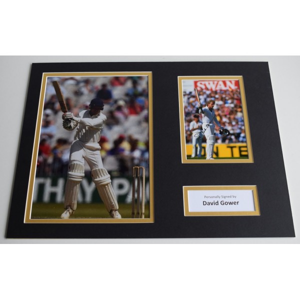 David Gower SIGNED autograph 16x12 photo display Cricket  AFTAL & COA Memorabilia PERFECT GIFT