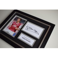 Kenny Sansom Signed Autograph A4 FRAMED photo display Arsenal Football AFTAL & COA Memorabilia PERFECT GIFT