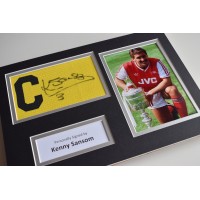 Kenny Sansom SIGNED Captains Armband A4 Photo Display Arsenal   AFTAL & COA Memorabilia PERFECT GIFT