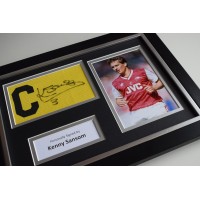 Kenny Sansom SIGNED FRAMED Captains Armband A4 Display Arsenal Football   AFTAL & COA Memorabilia PERFECT GIFT