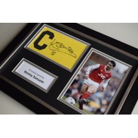 Kenny Sansom SIGNED FRAMED Captains Armband A4 Display Arsenal Football  AFTAL & COA Memorabilia PERFECT GIFT