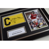 Kenny Sansom SIGNED FRAMED Captains Armband A4 Display Arsenal Football  AFTAL & COA Memorabilia PERFECT GIFT