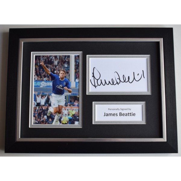 James Beattie Signed A4 FRAMED photo Autograph display Everton Football   AFTAL  COA Memorabilia PERFECT GIFT