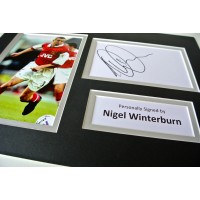 Nigel Winterburn SIGNED autograph A4 Photo Mount Display Arsenal Football COA