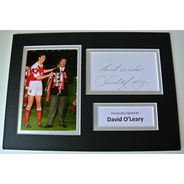 David O'Leary SIGNED autograph A4 Photo Mount Display Arsenal Football  AFTAL & COA Memorabilia PERFECT GIFT