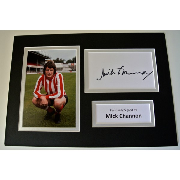 Mick Channon SIGNED autograph A4 Photo Mount Display Southampton football COA CLEARANCE SALE