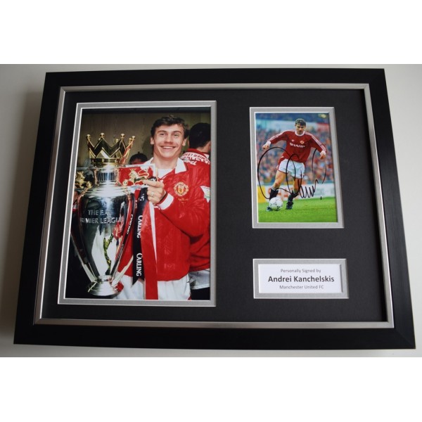Andrei Kanchelskis SIGNED FRAMED Photo Autograph 16x12 display Manchester United AFTAL & COA Memorabilia PERFECT GIFT