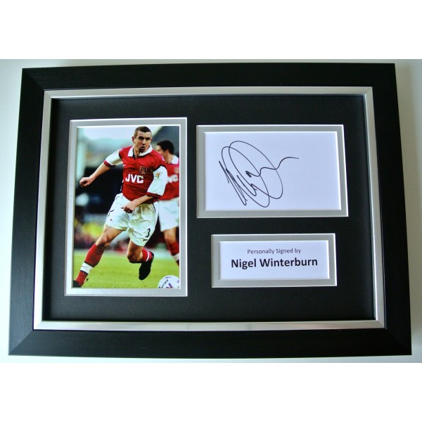 Nigel Winterburn SIGNED A4 FRAMED Photo Autograph Display Arsenal Football & COA