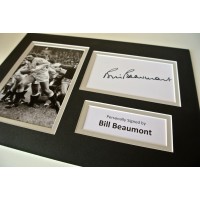 Bill Beaumont Signed Autograph A4 photo mount display England Rugby PROOF COA