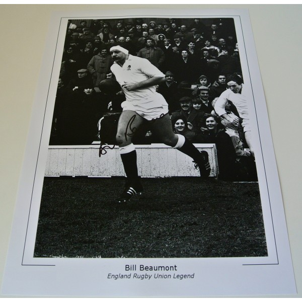 Bill Beaumont Signed 16x12 large Photo Autograph display England Rugby PROOF COA