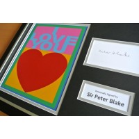 PETER BLAKE Signed FRAMED Photo Mount Display AUTOGRAPH i Love You Art & COA     PERFECT GIFT 