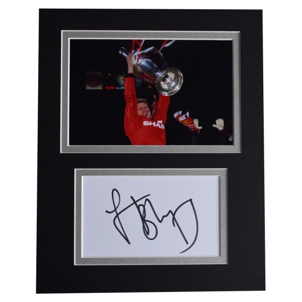 Jesper Blomqvist Signed Autograph 10x8 photo display Man Utd Football   AFTAL  COA Memorabilia PERFECT GIFT