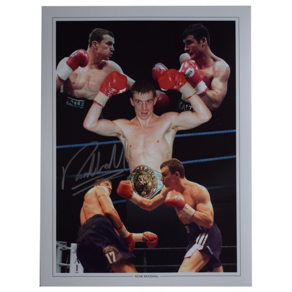 Richie Woodhall Signed autograph 16x12 HUGE photo Boxing Sport AFTAL  COA Memorabilia PERFECT GIFT