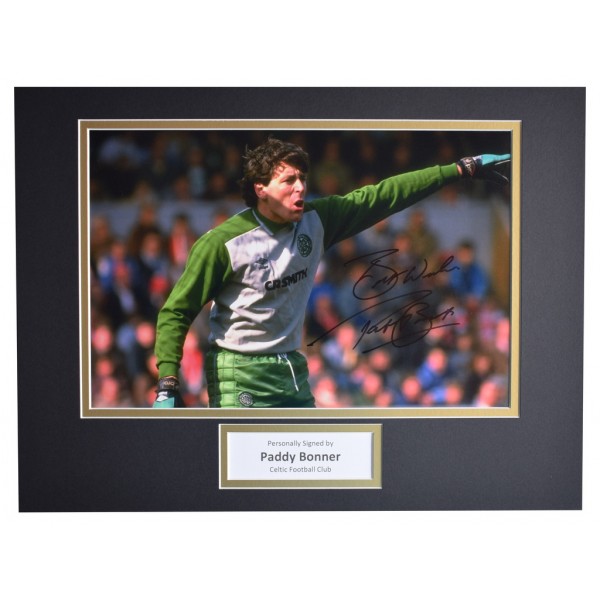 Paddy Bonner SIGNED autograph 16x12 photo display Celtic Football  AFTAL  COA Memorabilia PERFECT GIFT