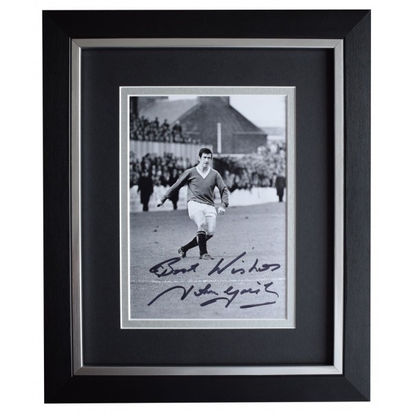 John Greig Signed Autograph A4 photo display Rangers Football AFTAL COA 
