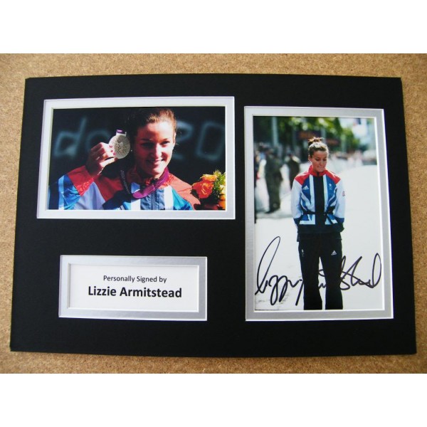  LIZZIE ARMITSTEAD HAND SIGNED AUTOGRAPH A4 PHOTO DISPLAY & COA OLYMPIC CYCLING  CLEARANCE SALE