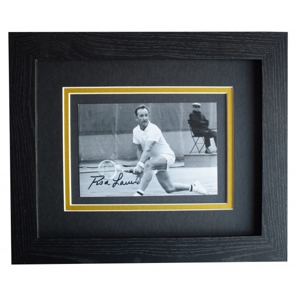 Rod Laver Signed 10x8 Framed Autograph Photo Display Tennis AFTAL COA Perfect Gift Memorabilia		