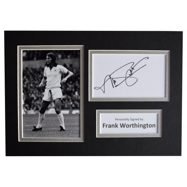 Frank Worthington Signed Autograph A4 photo display Leicester City Football COA Perfect Gift Memorabilia		