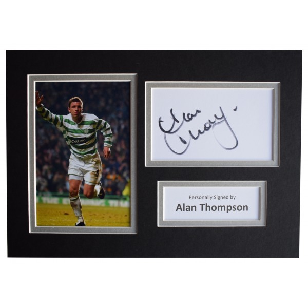 Alan Thompson Signed Autograph A4 photo mount display Celtic Football AFTAL COA Perfect Gift Memorabilia	