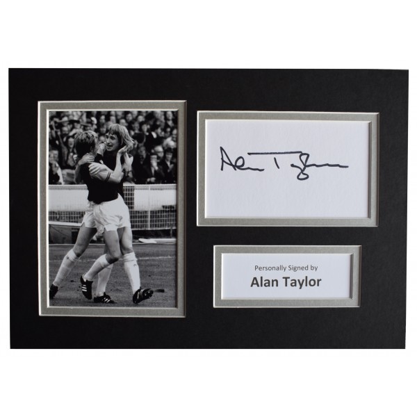 Alan Taylor Signed Autograph A4 photo display West Ham Utd Football AFTAL COA  Perfect Gift Memorabilia		