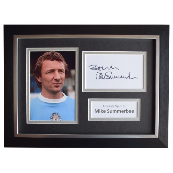 Mike Summerbee Signed A4 Framed Autograph Photo Display Man City Football COA Perfect Gift Memorabilia