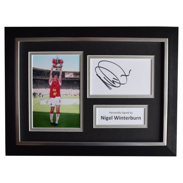 Nigel Winterburn Signed A4 Framed Autograph Photo Display Arsenal AFTAL COA Perfect Gift Memorabilia		