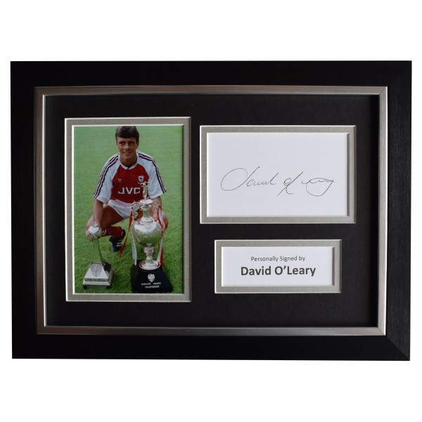 David O'Leary Signed A4 Framed Autograph Photo mount Display Arsenal AFTAL COA  Perfect Gift Memorabilia