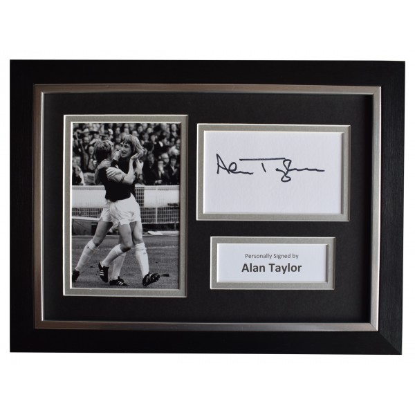 Alan Taylor Signed A4 Framed Autograph Photo Display West Ham United AFTAL COA  Perfect Gift Memorabilia		