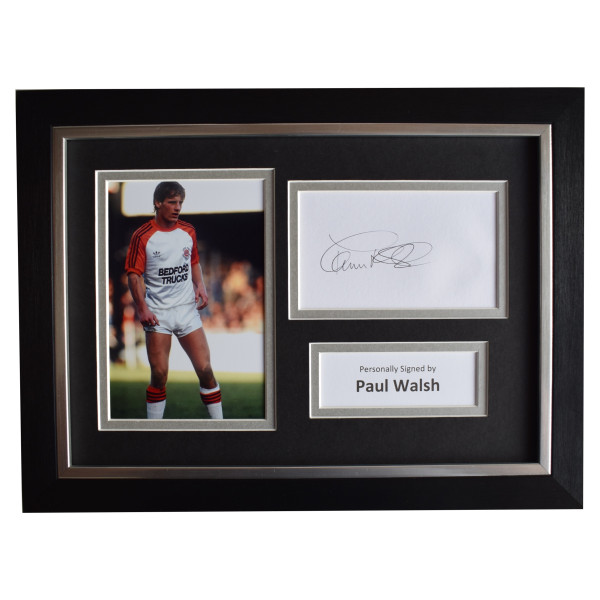 Paul Walsh Signed A4 Framed Autograph Photo Display Luton Town AFTAL COA Perfect Gift Memorabilia