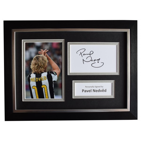 Pavel Nedved Signed A4 Framed Autograph Photo Display Juventus AFTAL COA Perfect Gift Memorabilia