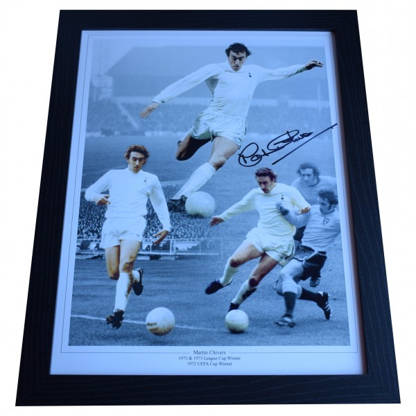 Martin Chivers Signed Autograph 16x12 framed photo display Tottenham Hotspur COA Perfect Gift Memorabilia			