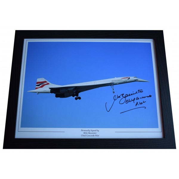 Mike Bannister Signed Autograph 16x12 framed photo display Concorde Pilot COA Perfect Gift Memorabilia			