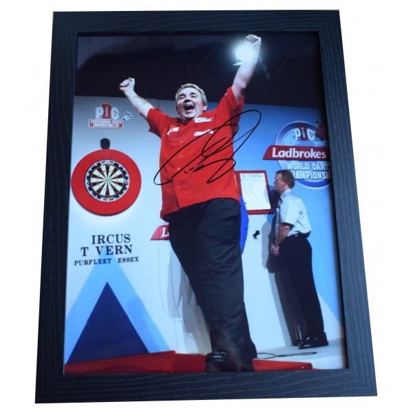 Phil 'The Power' Taylor Signed Autograph 16x12 framed photo display Darts COA Perfect Gift Memorabilia		